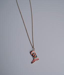 Floral Boot Necklace