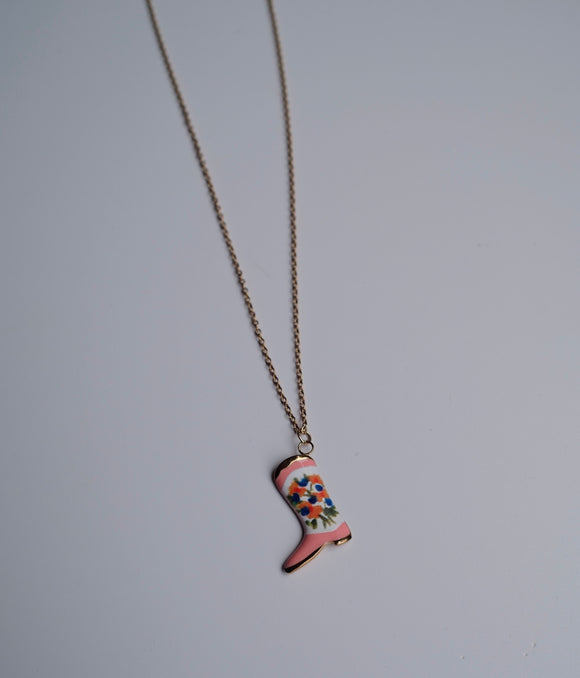Floral Boot Necklace